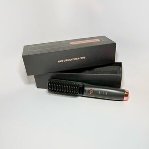 Black and Rose Gold Hair Straightener Comb